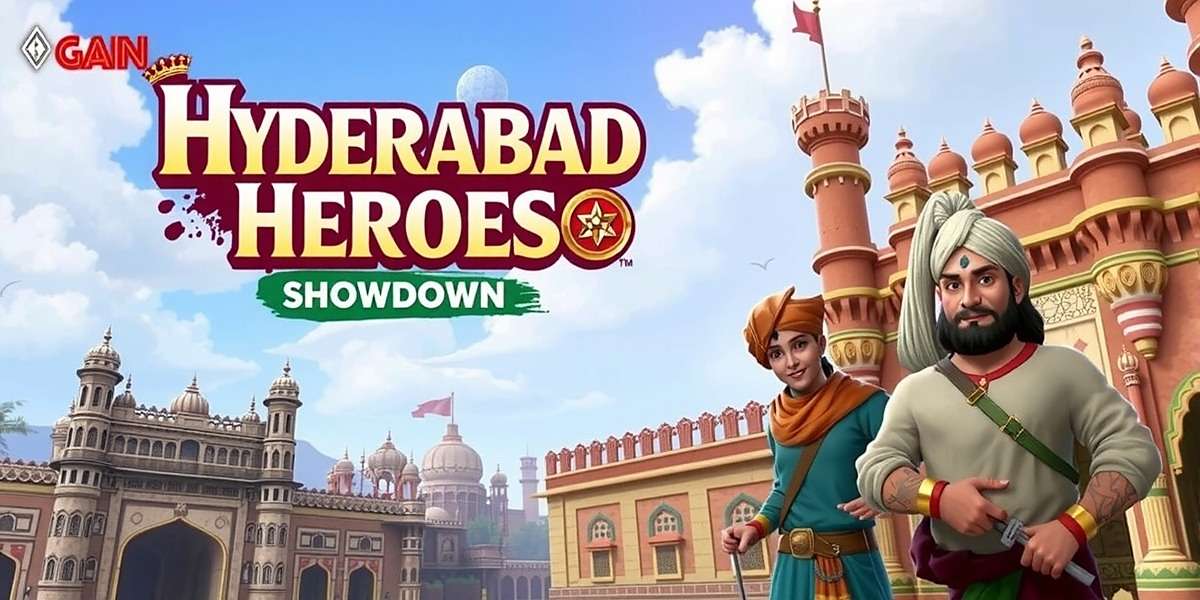 Hyderabad Heroes Showdown Official Cover Art Hyderabad Heroes Showdown game cover featuring Charminar, Golconda Fort and playable characters in traditional Hyderabadi attire