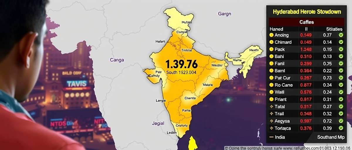 Hyderabad Heroes Showdown Download Distribution Hyderabad Heroes Showdown download statistics map showing highest concentration in South India